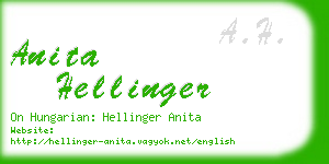 anita hellinger business card